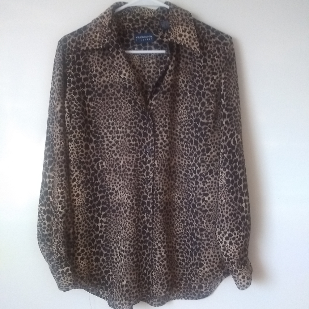 Animal print button up shirt